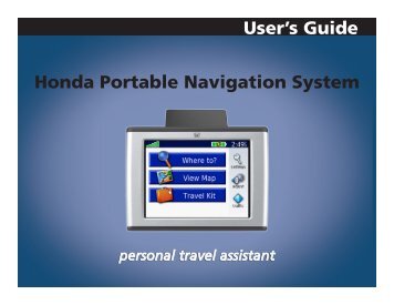 Garmin nuvi 350 GPS,OEM Honda Access,Canada - Owner's Manual