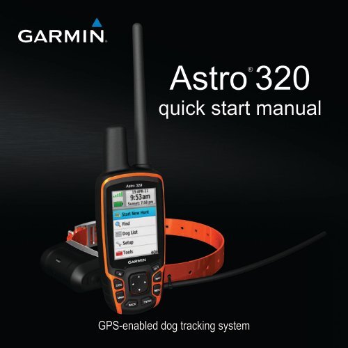 Garmin Astro&reg; Bundle (Astro 320 and DC&trade; 40 Dog Collar), Europe - Quick Start Manual