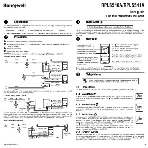 Honeywell Programmable Timer Switch (RPLS540A) 7day Solar