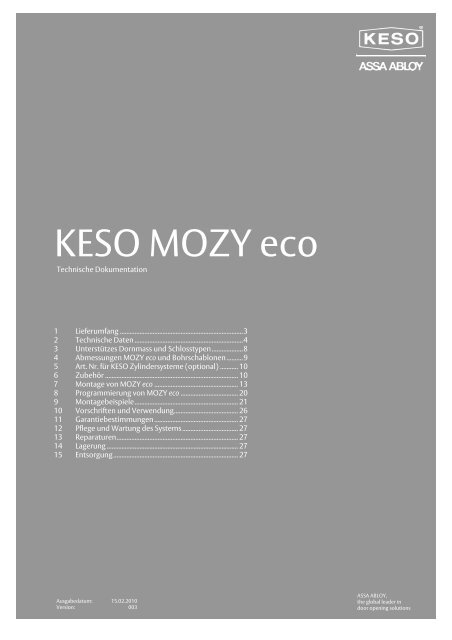 026 KESO MOZY eco - ASSA ABLOY (Switzerland) AG