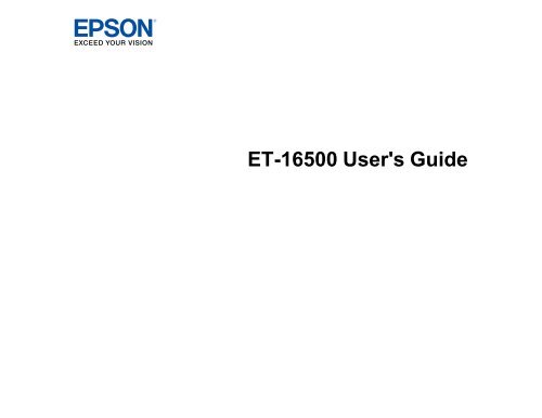 Epson Epson WorkForce ET-16500 EcoTank&reg; Wide-format All-in-One Supertank Printer - User's Guide (Downloadable/Printable Version)