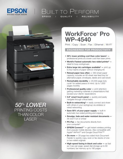 Epson Epson WorkForce Pro WP-4540 All-in-One Printer - Product Brochure