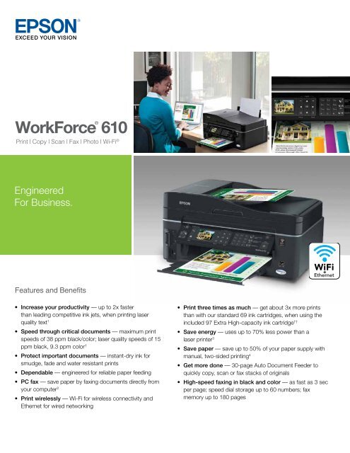 Epson Epson Workforce 610 All In One Printer Product Brochure 8477