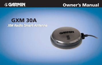 Garmin GXMâ¢ 30 - GXM 30A Owner's Manual for Aviation Handheld products
