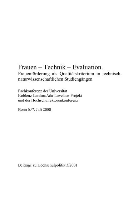 Frauen – Technik – Evaluation.