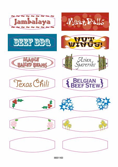 Hamilton Beach Programmable 7 Quart Slow Cooker Recipe Nametags Hamilton Beach Programmable 7 Quart Slow Cooker Recipe Nametags
