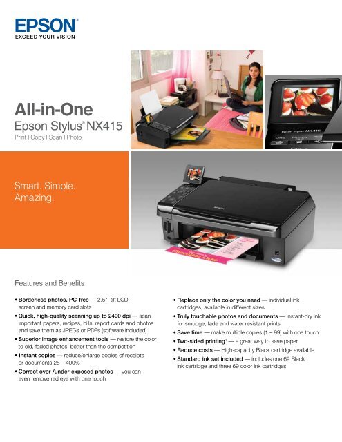 Epson Epson Stylus NX415 All-in-One Printer - Product Brochure