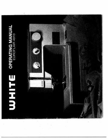 Singer W4910 Euroflair - English - User Manual