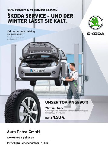 Skoda Service und Zubehör Angebote Winter 2016