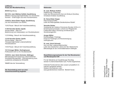 2. Quedlinburger Wundtag 19.11.2011 - Gandersheimer Modell