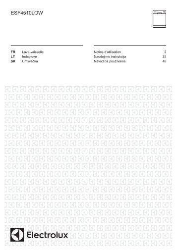 Electrolux ESF4510LOW - TÃ©lÃ©charger FR manuel au format PDF (1880 Kb)