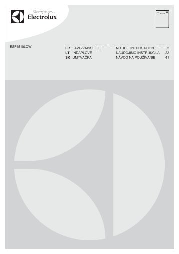 Electrolux ESF4510LOW - TÃ©lÃ©charger FR manuel au format PDF (1843 Kb)