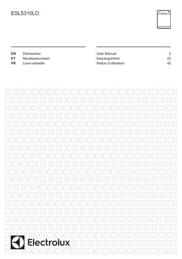 Electrolux ESL5310LO - TÃ©lÃ©charger FR manuel au format PDF (2032 Kb)