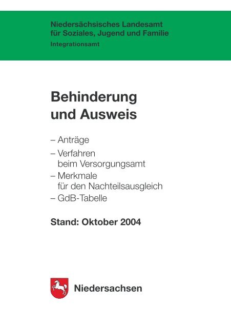 Infoblatt "Behinderung und Ausweis"