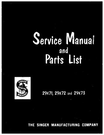 Singer Service Manual - English - User Manual