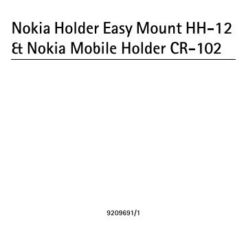 Nokia Holder Easy Mount HH-12 - Holder Easy Mount HH-12 manual