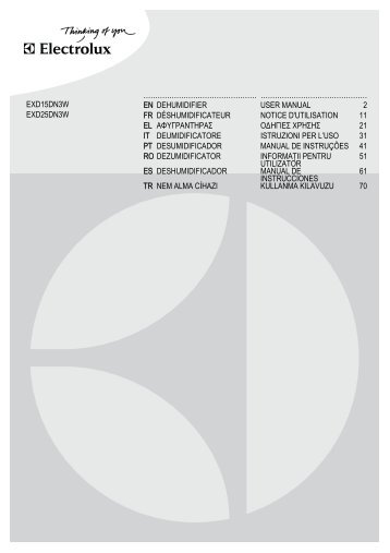 Electrolux EXD25DN3W - TÃ©lÃ©charger FR manuel au format PDF (16601 Kb)