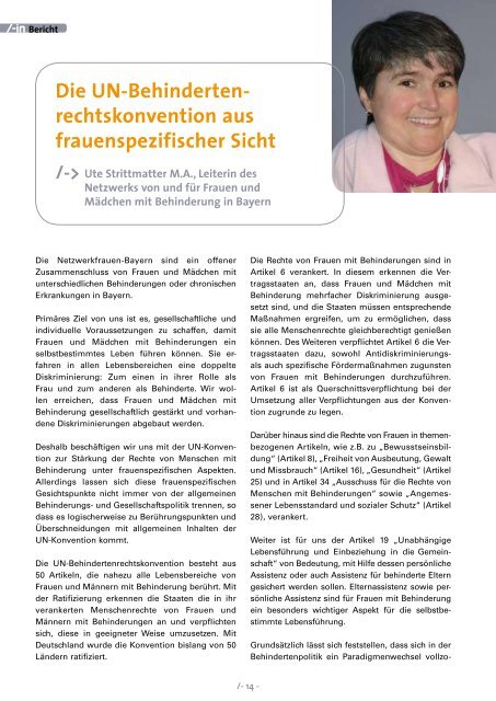 Die UN-Behindertenrechtskonvention aus frauenspezifischer Sicht