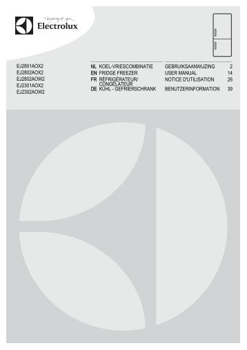 Electrolux EJ2801AOX2 - TÃ©lÃ©charger FR manuel au format PDF (3297 Kb)