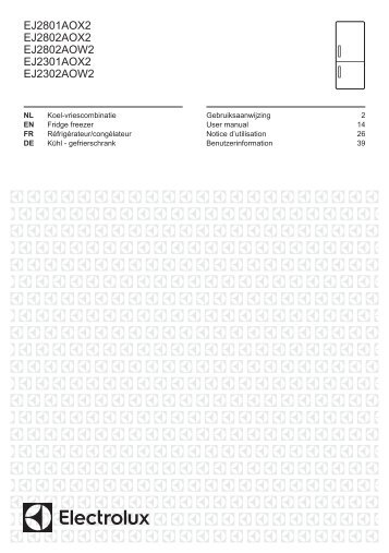 Electrolux EJ2801AOX2 - TÃ©lÃ©charger FR manuel au format PDF (1036 Kb)