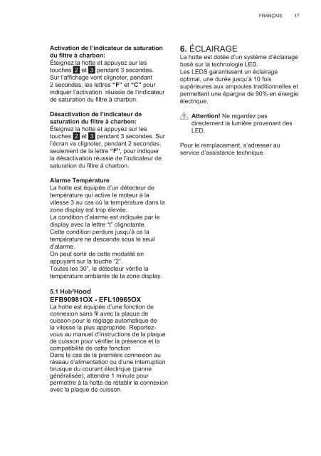 Electrolux EFL10965OX - TÃ©lÃ©charger FR manuel au format PDF (9434 Kb)