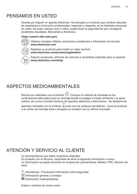 Electrolux EFL10965OX - TÃ©lÃ©charger FR manuel au format PDF (9434 Kb)