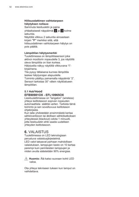 Electrolux EFL10965OX - TÃ©lÃ©charger FR manuel au format PDF (9434 Kb)