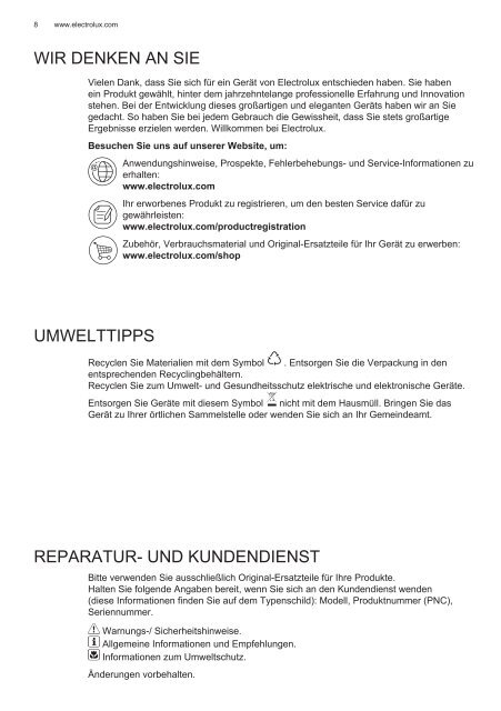 Electrolux EFL10965OX - TÃ©lÃ©charger FR manuel au format PDF (9434 Kb)