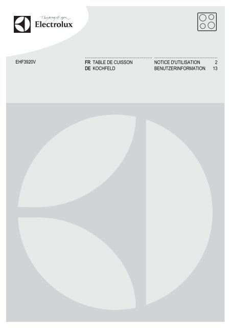 Electrolux EHF3920VOX - TÃ©lÃ©charger FR manuel au format PDF (653 Kb)