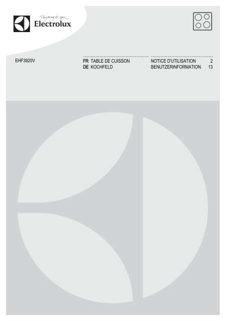 Electrolux EHF3920VOX - TÃ©lÃ©charger FR manuel au format PDF (1505 Kb)