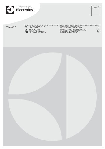 Electrolux ESL4500LO - TÃ©lÃ©charger FR manuel au format PDF (961 Kb)