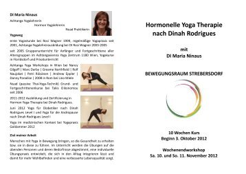 Hormonelle Yoga Therapie nach Dinah Rodrigues - Bewegungsraum