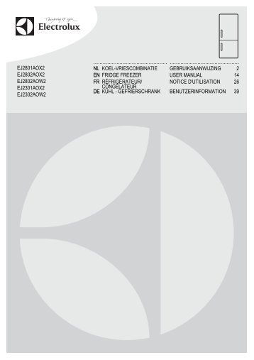 Electrolux EJ2802AOX2 - TÃ©lÃ©charger FR manuel au format PDF (3220 KB)