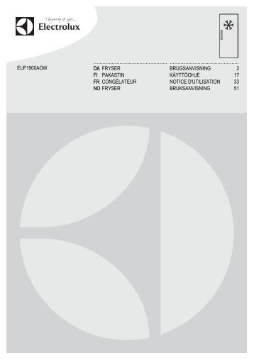 Electrolux EUF1900AOW - TÃ©lÃ©charger FR manuel au format PDF (5164 Kb)