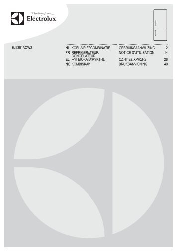 Electrolux EJ2301AOW2 - TÃ©lÃ©charger FR manuel au format PDF (3381 Kb)