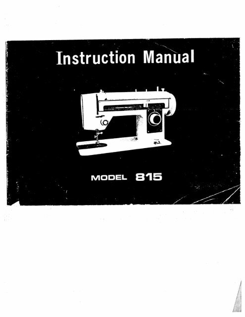 Singer W815 - English - User Manual