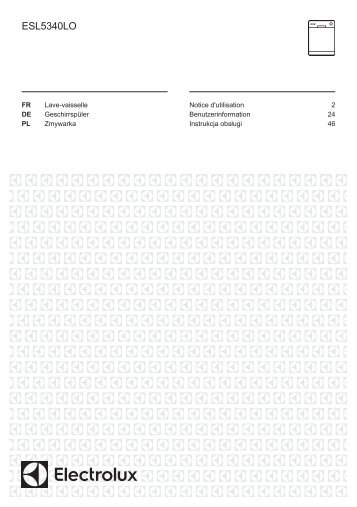 Electrolux ESL5340LO - TÃ©lÃ©charger FR manuel au format PDF (2054 Kb)