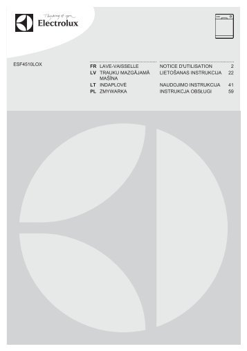 Electrolux ESF4510LOX - TÃ©lÃ©charger FR manuel au format PDF (2308 Kb)