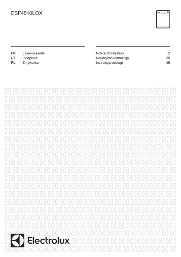 Electrolux ESF4510LOX - TÃ©lÃ©charger FR manuel au format PDF (1883 Kb)