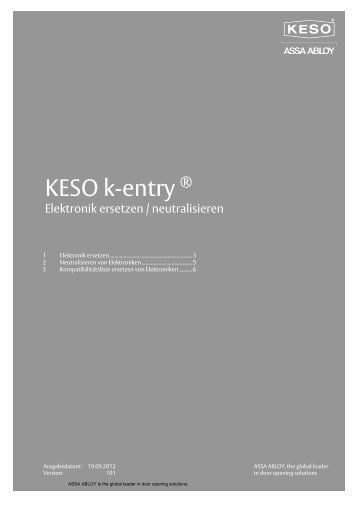 042 KESO k-entry Elektronik ersetzen/neutralisieren