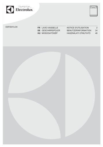 Electrolux ESF5541LOX - TÃ©lÃ©charger FR manuel au format PDF (2136 Kb)