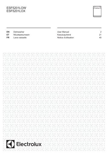 Electrolux ESF5201LOW - TÃ©lÃ©charger FR manuel au format PDF (1983 Kb)