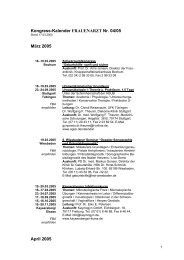 Kongress-Kalender FRAUENARZT Nr. 04/05 März 2005 April 2005