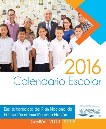 Calendario escolar  MINED 2016