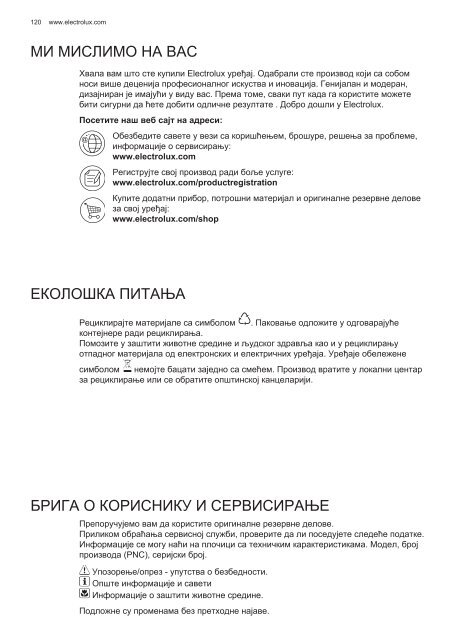 Electrolux EFL50555OK - TÃ©lÃ©charger FR manuel au format PDF (9759 Kb)