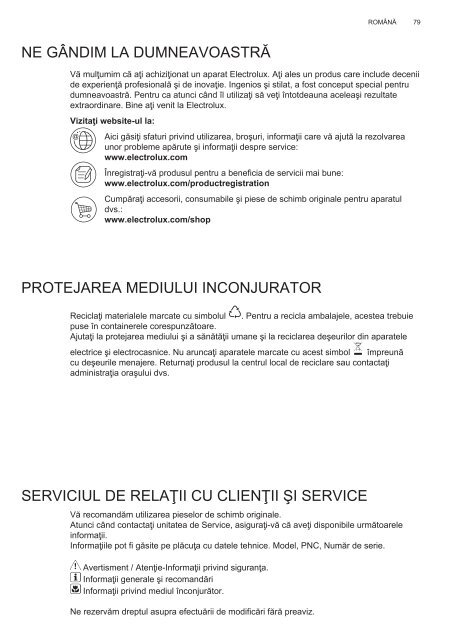 Electrolux EFL50555OK - TÃ©lÃ©charger FR manuel au format PDF (9759 Kb)