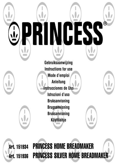 Princess Home Breadmaker - 151934 - 151934_Manual.pdf