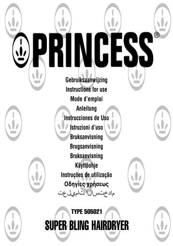 Princess Super Bling Hairdryer - 505021 - 505021_Manual.pdf