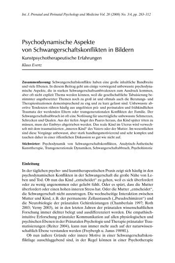 Psychodynamische Aspekte von Schwangerschaftskonflikten in ...