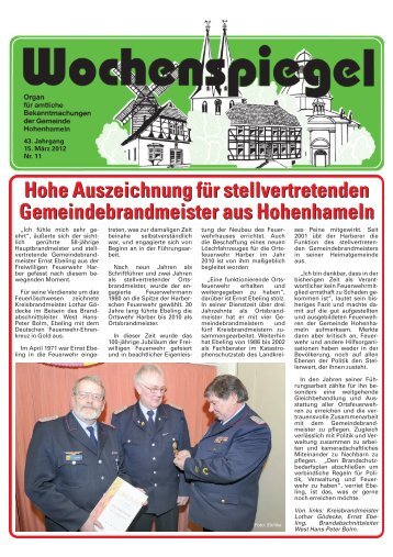 Ausgabe 11/2012 - in der Gemeinde Hohenhameln